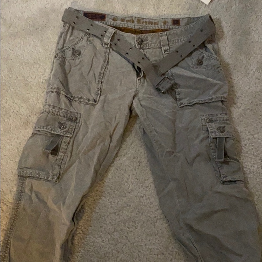 Rock revival belted cargo pants